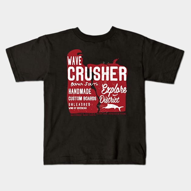 Wave Crusher Kids T-Shirt by viSionDesign